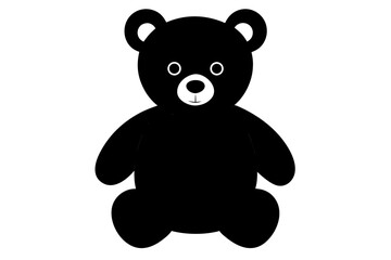 Naklejka premium teddy bear silhouette vector illustration, teddy bear black symbol, bear icon