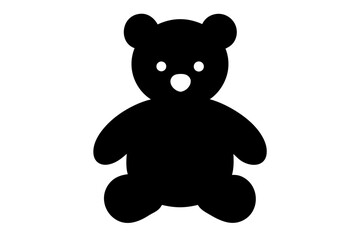 teddy bear silhouette vector illustration, teddy bear black symbol, bear icon