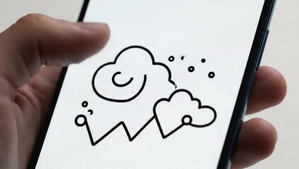 national doodle day hand drawing doodles on smartphone screen