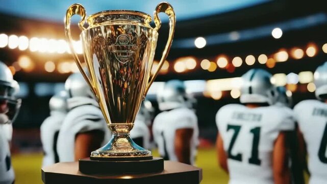 Exciting moments capturing a trophy in a sports championship celebration