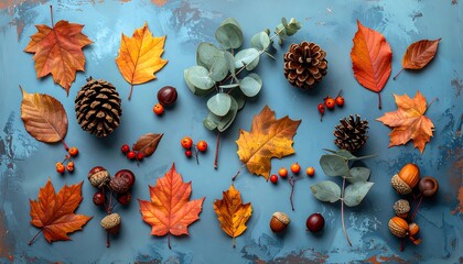 Autumnal Still Life - A Colorful Composition of Fall Elements.