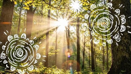 national doodle day forest sunbeams animated doodles whimsical nature