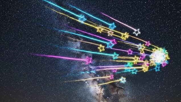 national doodle day vibrant stars soaring through cosmic night sky