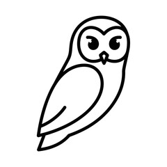 Cute owl line drawing vector illustration simple owl outline design for kids and animal lovers art print