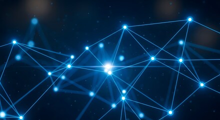 A digital network visualization illustrating interconnected nodes and lines representing data flow and communication in a modern technological environment