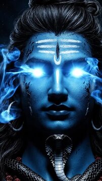 vertical divine lord shiva bholenath hindu god third eye