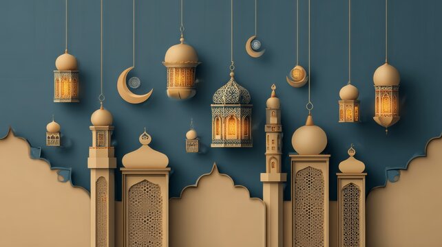 Ramadan kareem editable template background with minimalist islamic design, festive eid mubarak decorations, and elegant iftar party elements for holiday celebration