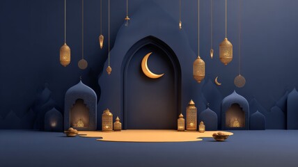 Ramadan kareem editable template background with minimalist islamic design, festive eid mubarak decorations, and elegant iftar party elements for holiday celebration