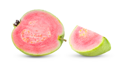 red guava isolated on transparent png ( image from camera )