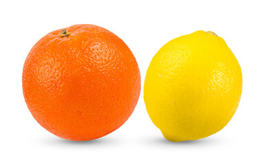 Orange citrus fruit lemon isolated on transparent png ( image from camera )