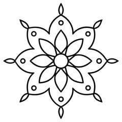 Black and white floral vector illustration design with flower, leaf, and plant elements for nature art, pattern, decoration, or tattoo icon