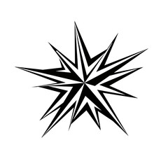 Fototapeta premium Abstract starburst vector design element black and white explosion graphic illustration burst shape isolated art