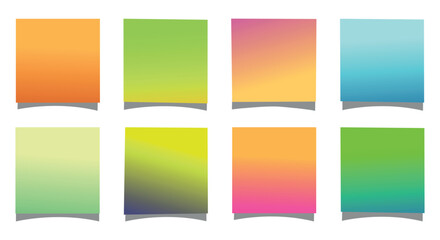 Obraz premium Vibrant gradient square collection featuring smooth blended color blocks ideal for elements, app backgrounds, modern digital layouts, abstract design assets and colorful interface components