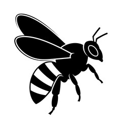 Black and white bee vector illustration for honey and nature themed designs and backgrounds vector art