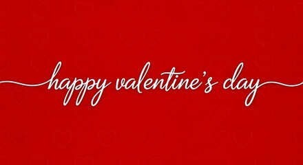 Happy valentines day handwritten text on a vibrant red background