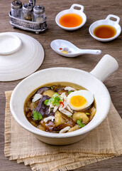 delicious  fish maw soup In the pottery, Asian food, chinese food