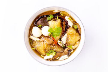 delicious  fish maw soup on a white background, Asian food, chinese food