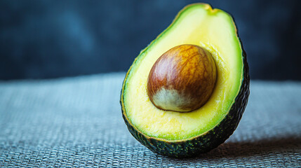 Vibrant Green Avocado Halved Revealing Its Rich Creamy Texture and Central Seed