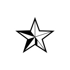 Nautical Star Geometric Icon Vector (Black & White)