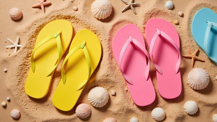 flip flops on the beach