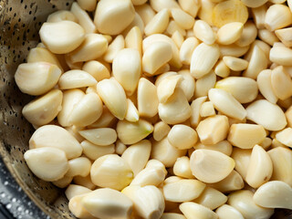 Fresh garlic in a basket