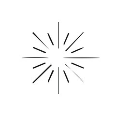 Fototapeta premium Explosion burst radiating light starburst geometric graphic element vector illustration
