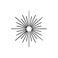 Obraz premium Abstract radial burst illustration, reminiscent of a stylized fireworks explosion, perfect for dynamic graphic designs and celebratory event promotions