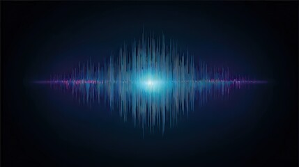 Abstract Soundwave with Vertical Lines in Blue and Black Tones with Varying Intensity