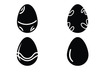 easter egg vector silhouette black icon