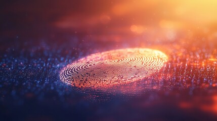 Modern digital fingerprint on a colorful abstract background representing security and technology concepts