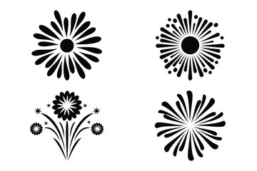 firework flower vector silhouette black icon