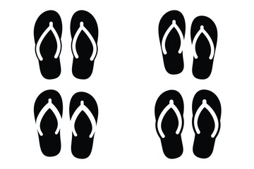 flip flops vector silhouette black icon