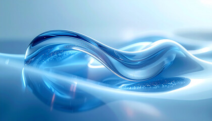 Flowing Serenity: An ethereal abstract form, gracefully sculpted, mirrors on a serene, reflective surface, creating a visual symphony of calmness and artistic elegance.