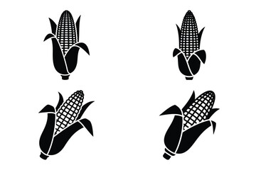 harvest corn vector silhouette black icon