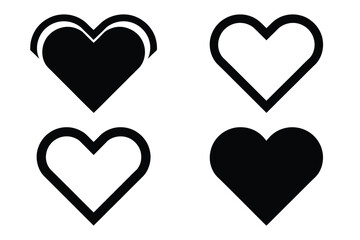 heart badge vector silhouette black icon