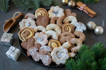 Christmas cookies with festive decoration