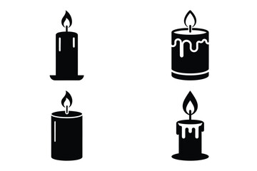 holiday candle vector silhouette black icon