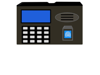 Fingerprint attendance machine with clean isolated view. Modern biometric device for secure access and time tracking.