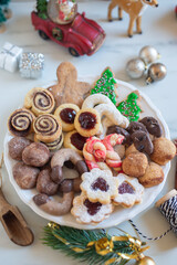 Christmas cookies with festive decoration