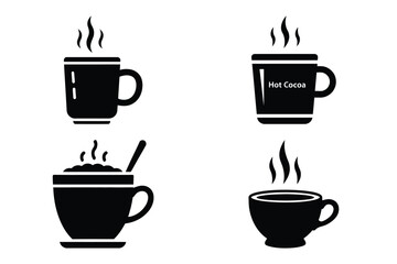 hot cocoa vector silhouette black icon