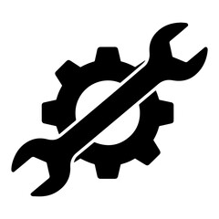 The steadfast emblem of problem solving a gear crossed by a wrench standing as the silent promise of repair in simple