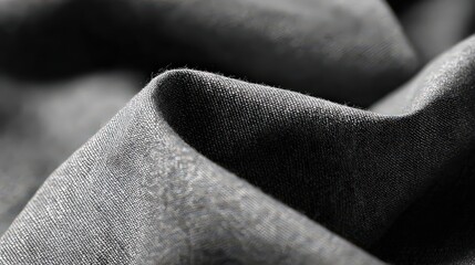 Abstract Textile Detail with Curving Edges and Textured Surface in Monochrome