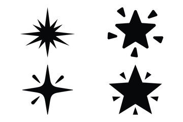 sparkle star vector silhouette black icon
