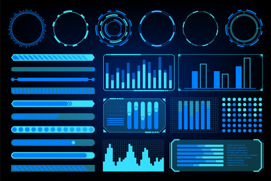 Futuristic HUD UI Elements Collection for Digital Data Display