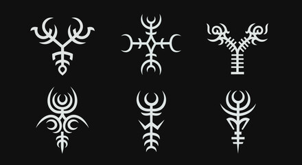 Collection of Intricate Runes and Sigils Mystical Symbols with Unique Designs