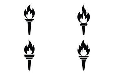 torch flame vector silhouette black icon