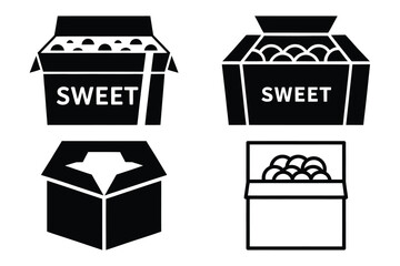 sweet box vector silhouette black icon