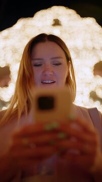 Vertical Screen: Lady reacts authentically, An individual woman demonstrates authentic streaming response patterns publicly, Lady openly displays her genuine and heartfelt reactions during live