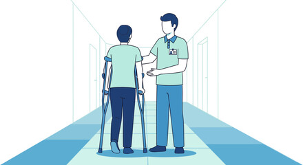 Supporting Recovery: Patient Assisted by a Healthcare Professional During Rehabilitation