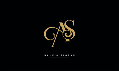AS, SA, A, S Abstract Letters Logo Monogram